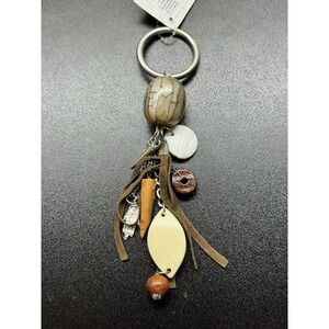 RCS Gifts All Jazzed Up Keychain Charm Mixed Materials Boho Rustic NWT Charm